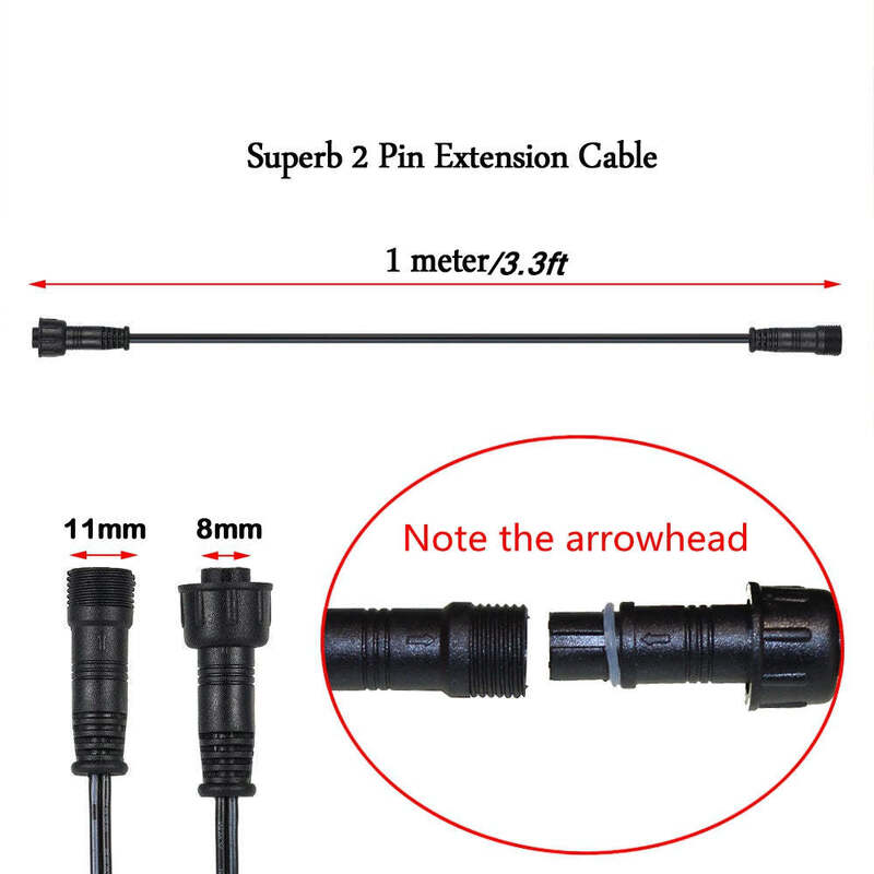 Waterproof IP67 UL Listed & ETL Approved 16.5 ft SMY Deck Light Extension Cable for Outdoor Lighting
