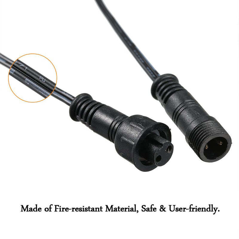 Waterproof IP67 UL Listed & ETL Approved 16.5 ft SMY Deck Light Extension Cable for Outdoor Lighting