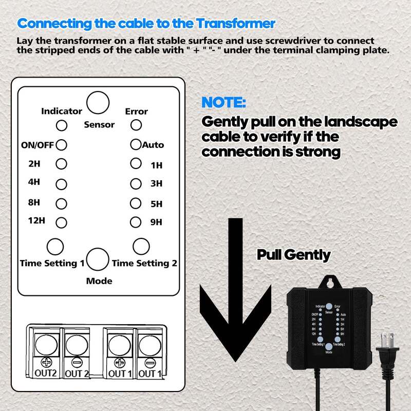 100W Outdoor Low Voltage Transformer with Timer and Photocell Sensor