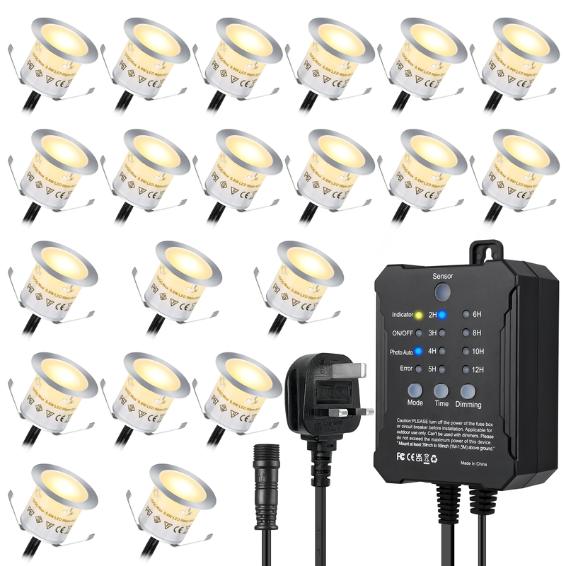 SMY Lighting IP67 Waterproof Dimmable LED Deck Lights with 60,000 Hours Lifespan for Outdoor and Indoor Use