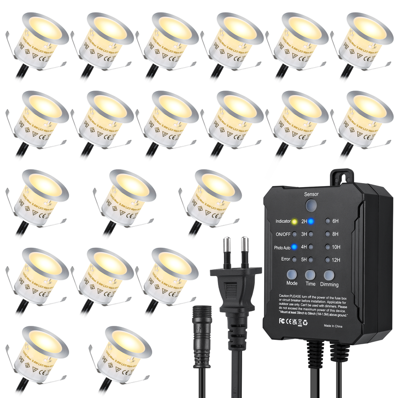 SMY Lighting IP67 Waterproof Dimmable LED Deck Lights with 60,000 Hours Lifespan for Outdoor and Indoor Use