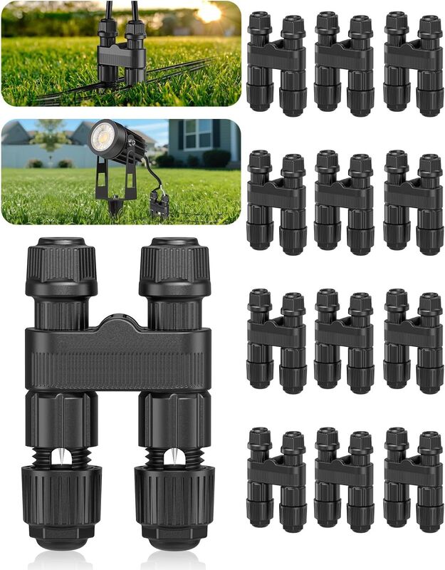 Low Voltage Landscape Lighting Wire Connectors 12Pack Waterproof Rating IP65 Durable Electrical Connector for Outdoor Lighting Systems