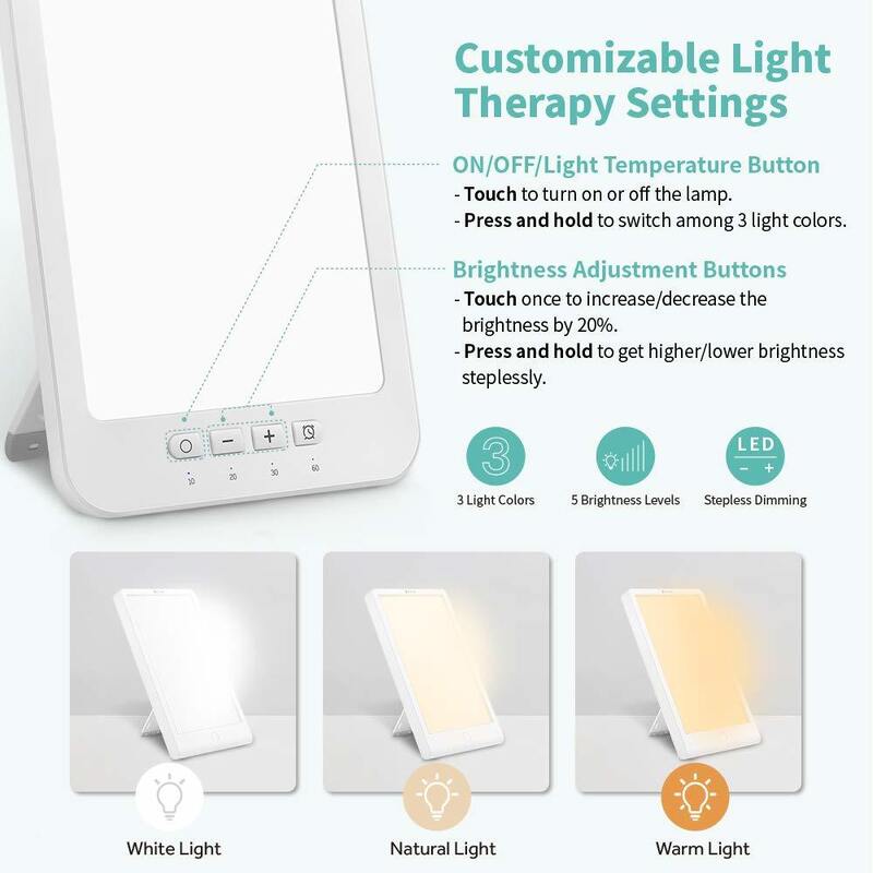 Plastic and Aluminum Lamp Body 10000 Lux LED Light Therapy Lamp Combining Durable Materials with Precise Light Measurement