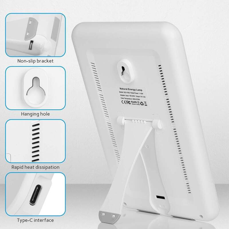 Plastic and Aluminum Lamp Body 10000 Lux LED Light Therapy Lamp Combining Durable Materials with Precise Light Measurement