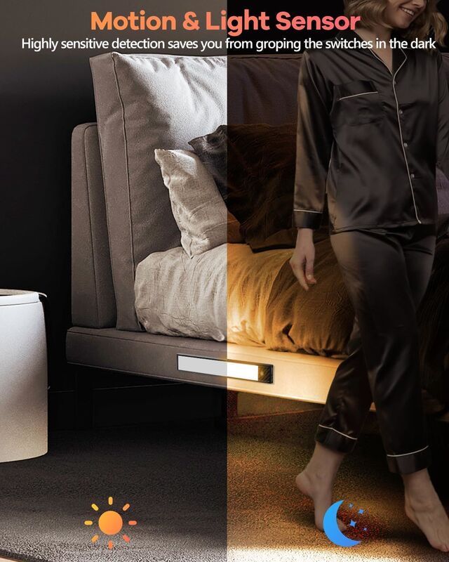 Indoor Modern Lighting Systems Dimmable Under Cabinet Lighting 2Pack Lamp Luminous Flu 90LMW Designed for Conference Rooms and Work Areas