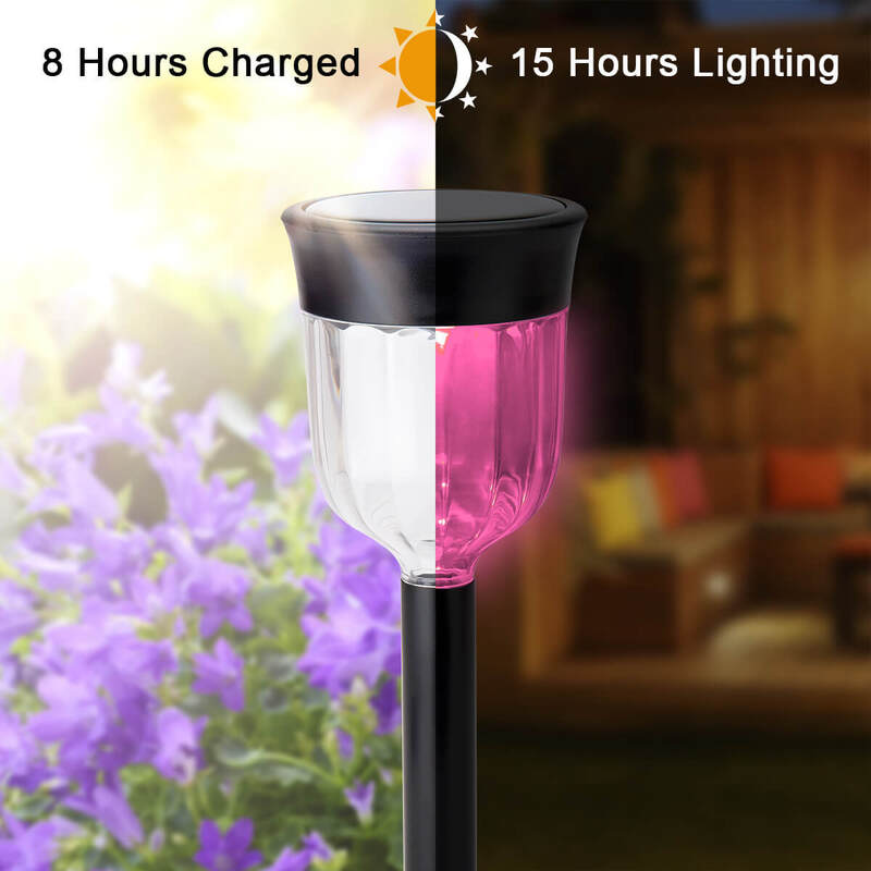 Lumières solaires de chemin de 6 paquets avec batterie Li-ion de 1000 mAh et étanche IP65 pour les jardins et les allées