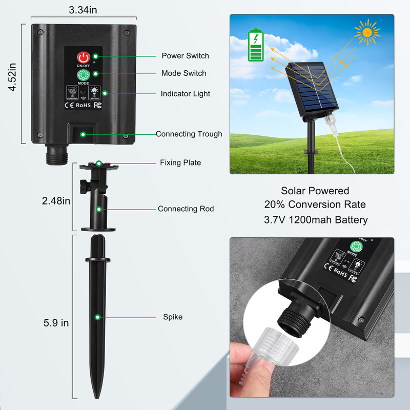 Insert Into Ground Or Wall Mounted Solar Rope Lights Outdoor 72FT 200 LED Energy Waterproof Lighting Solution For Garden Pathways And Landscape Decoration