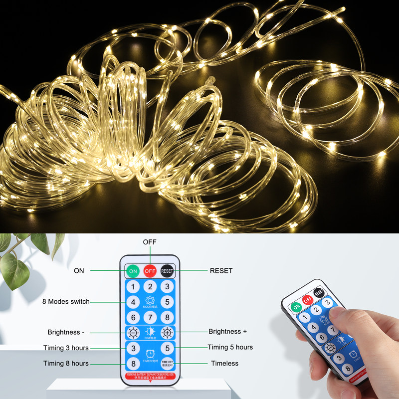 Insert Into Ground Or Wall Mounted Solar Rope Lights Outdoor 72FT 200 LED Energy Waterproof Lighting Solution For Garden Pathways And Landscape Decoration