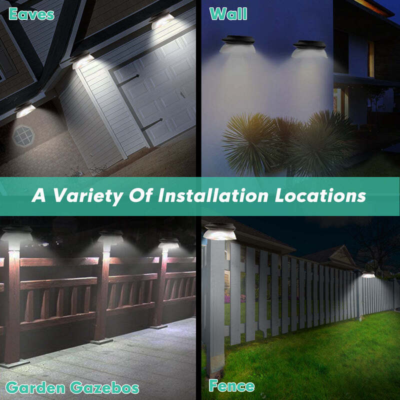 ABS Black Solar Gutter Lights 6 Pack Sistema de iluminación exterior a prueba de agua adecuado para pasarelas cubiertas y áreas de jardín