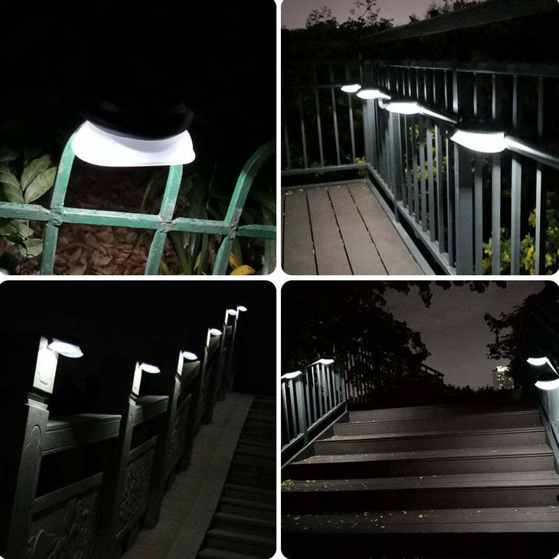 ABS Black Solar Gutter Lights 6 Pack Sistema de iluminación exterior a prueba de agua adecuado para pasarelas cubiertas y áreas de jardín