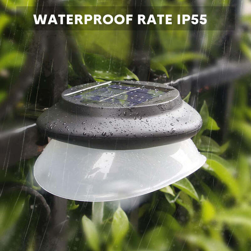 ABS Black Solar Gutter Lights 6 Pack Sistema de iluminación exterior a prueba de agua adecuado para pasarelas cubiertas y áreas de jardín