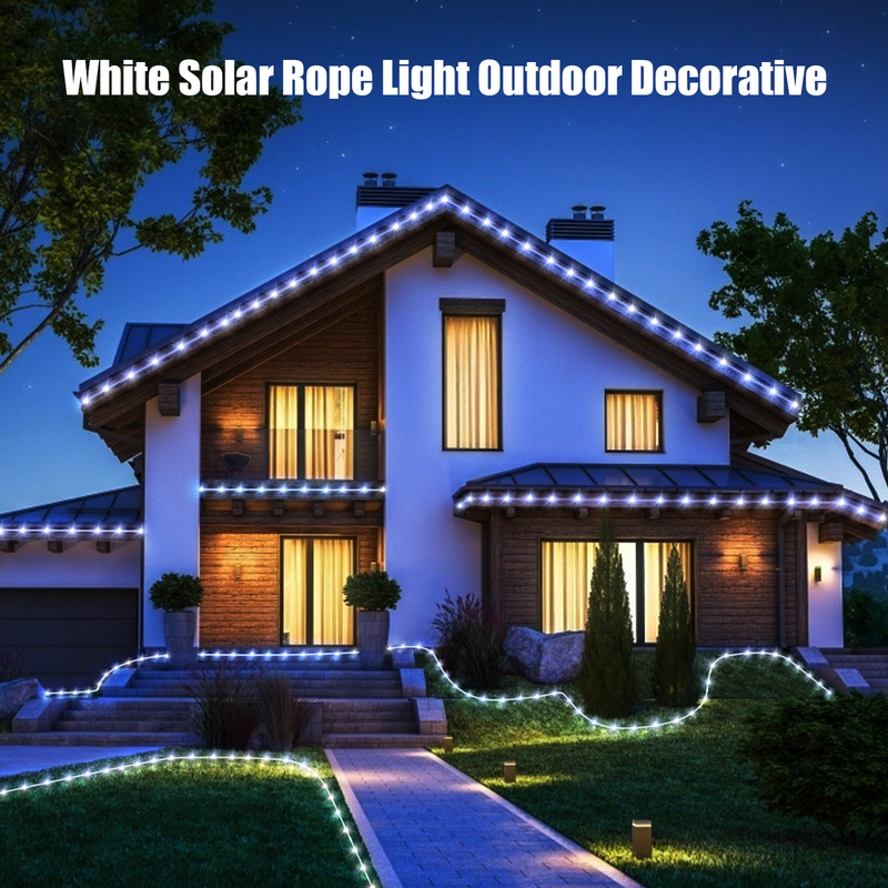 Lumières à corde solaire 72FT Couleur blanche contenant 200 lumières LED Idéales pour l'éclairage des allées et la décoration de soirées en plein air