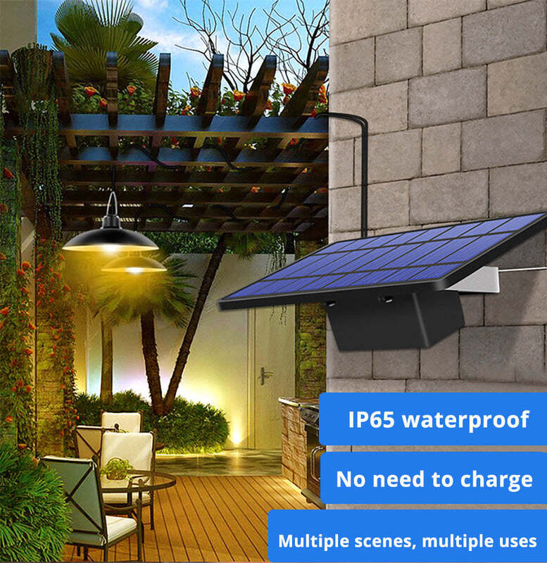 16 LEDs Double Head Solar Pendant Light Conçu pour l'extérieur à l'intérieur avec effet de contrôleur 0.90 Fournir une solution d'éclairage