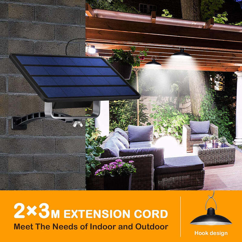16 LEDs Double Head Solar Pendant Light Conçu pour l'extérieur à l'intérieur avec effet de contrôleur 0.90 Fournir une solution d'éclairage
