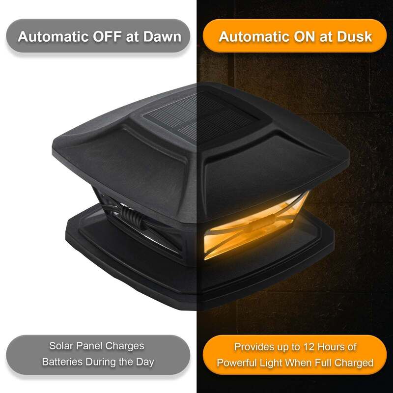 Solar Post Lights with Motion Sensor IP65 Waterproof and Remote Control for Outdoor Decoration