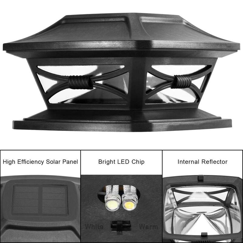Solar Post Lights with Motion Sensor IP65 Waterproof and Remote Control for Outdoor Decoration