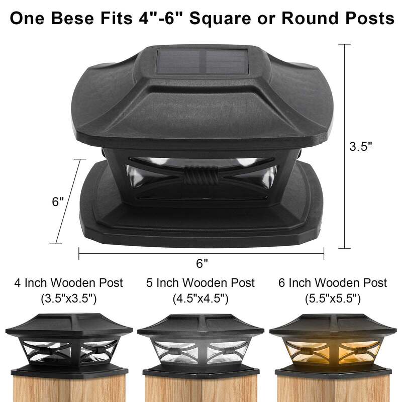 Solar Post Lights with Motion Sensor IP65 Waterproof and Remote Control for Outdoor Decoration
