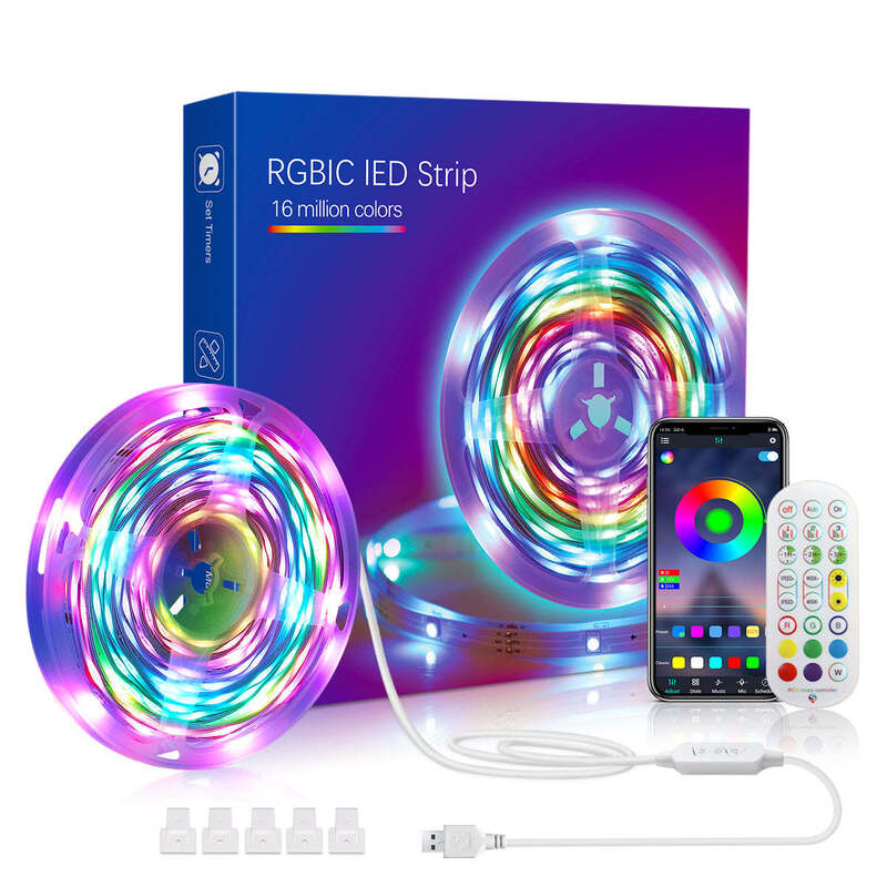 Lampes à bande LED RVB avec contrôle d'application de synchronisation musicale et alimenté par USB pour un éclairage dynamique