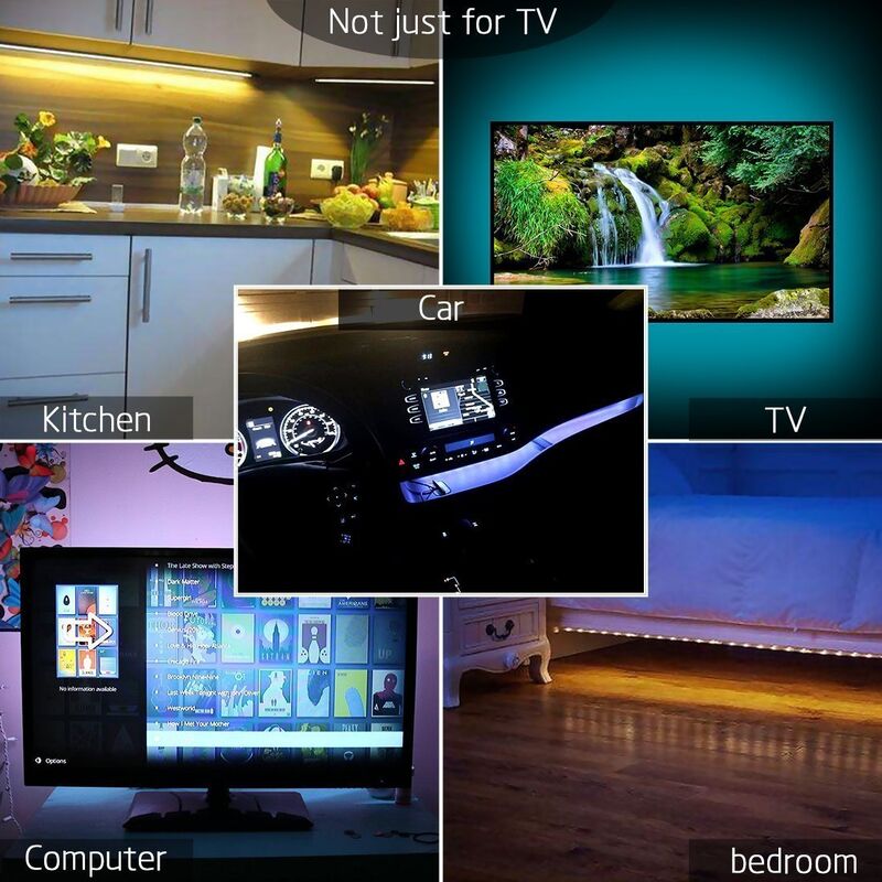 IP65 Lumière à bande LED USB imperméable à l'eau 2M y compris les options de couleur multicolore RVB Convient pour les besoins d'éclairage intérieur et extérieur