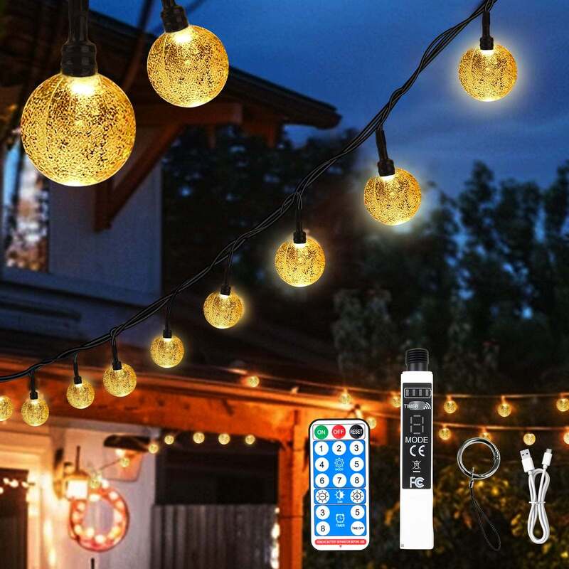 Lumière à cordes 16FT à batterie rechargeable Adapté à une installation facile et durable à l'extérieur