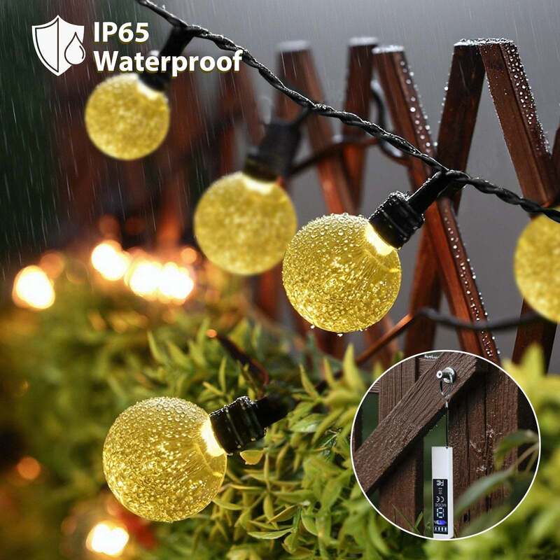 Lumière à cordes 16FT à batterie rechargeable Adapté à une installation facile et durable à l'extérieur