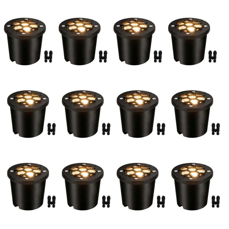 SMY Lighting 12W Landscape LED In Ground Lights Outdoor Warm White For Driveway And Garden Lighting
