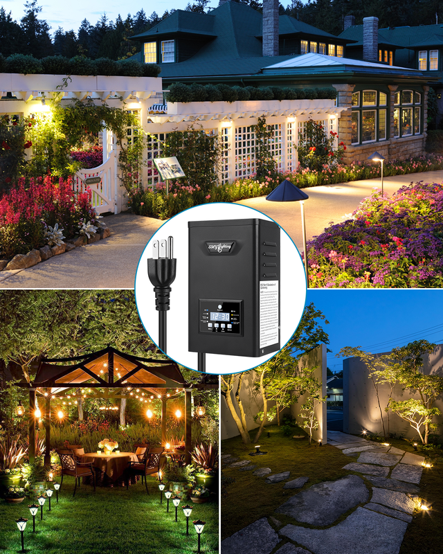 Water Resistant Low Voltage Landscape Transformer Designed for Power Supply in Residential and Commercial Outdoor Lighting Systems