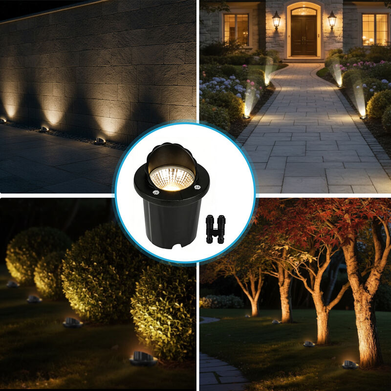 50000 Hours Service Life Outdoor 12W Landscape LED In Ground Lights Warm White Perfect for Pathway Garden and Yard Illumination
