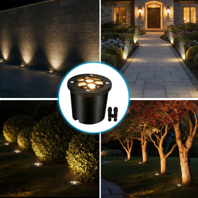 SMY Lighting 12W Landscape LED In Ground Lights Outdoor Warm White For Driveway And Garden Lighting