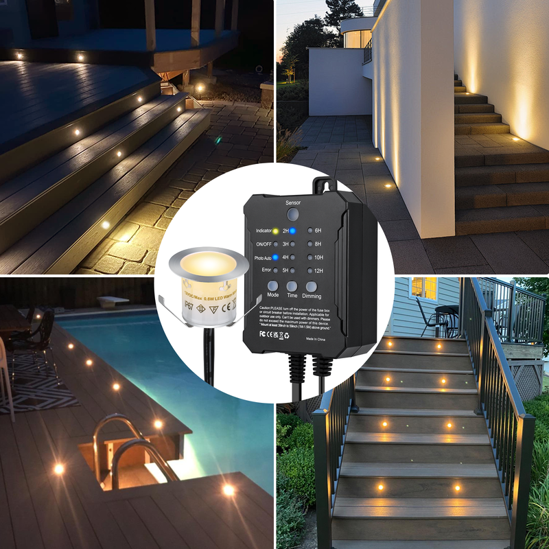 SMY Lighting IP67 Waterproof Dimmable LED Deck Lights with 60,000 Hours Lifespan for Outdoor and Indoor Use