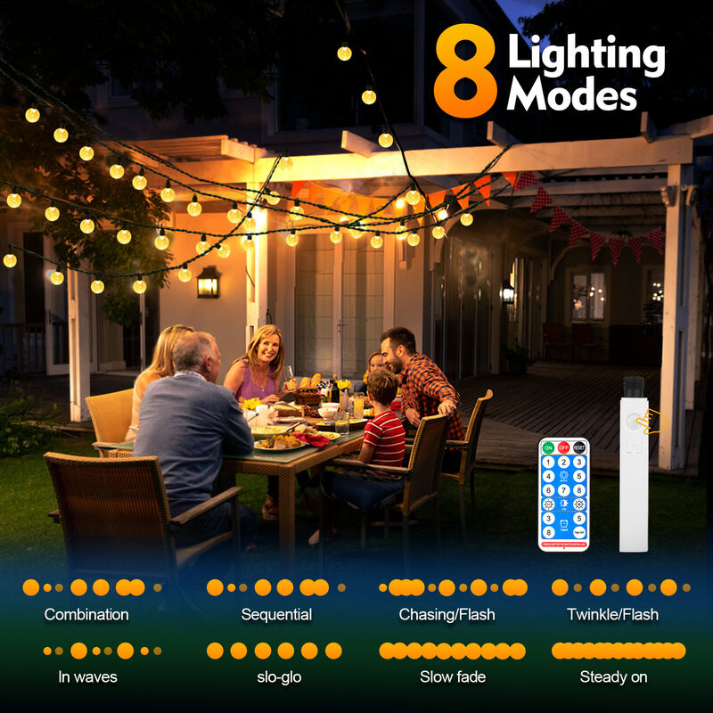 SMY Lighting 22FT Lumière à cordes à batterie rechargeable Parfaite pour la décoration extérieure et l'éclairage de fête Lumières LED durables