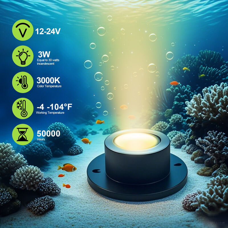 4Pack Larga Duración de Vida 3w Led Pond Lights Excelente opción para la iluminación de jardines acuáticos al aire libre con tecnología duradera y energética