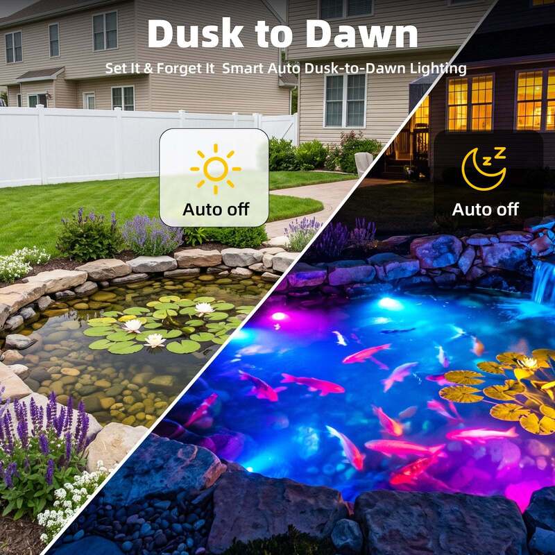 RGBWW Underwater Fountain Lights 8 Head Multi Color LED Illumination for Pools Ponds and Water Displays