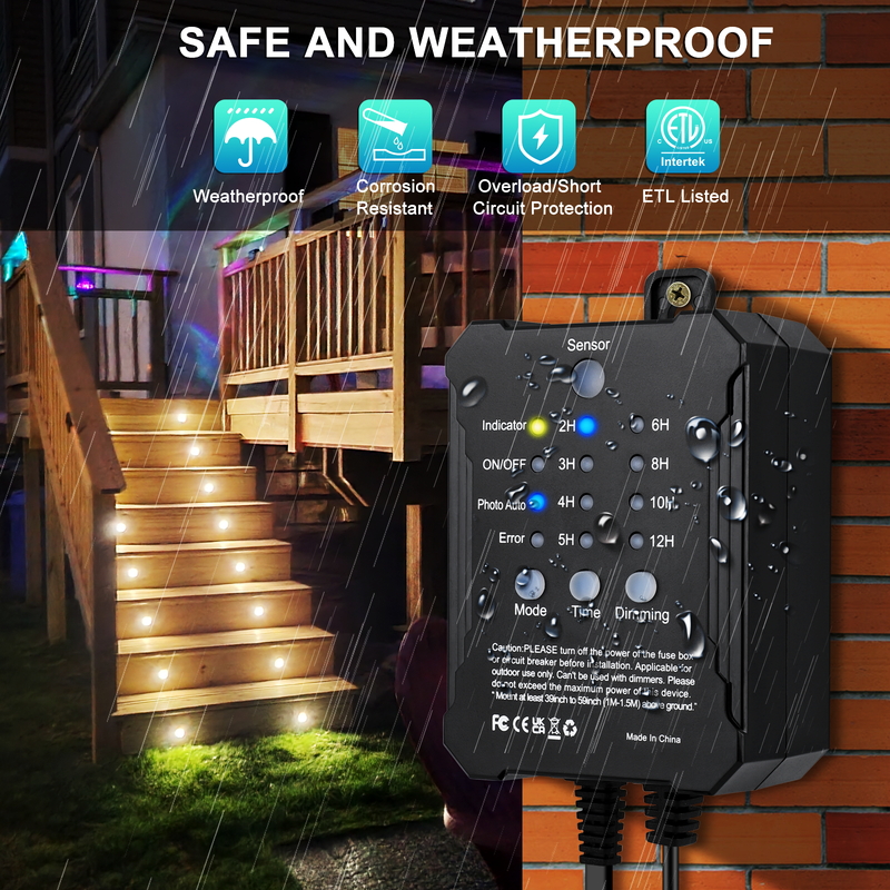 Timer Equipped Dimmable LED Deck Lights 40Pack with Photocell Sensor for Outdoor Deck and Patio Lighting